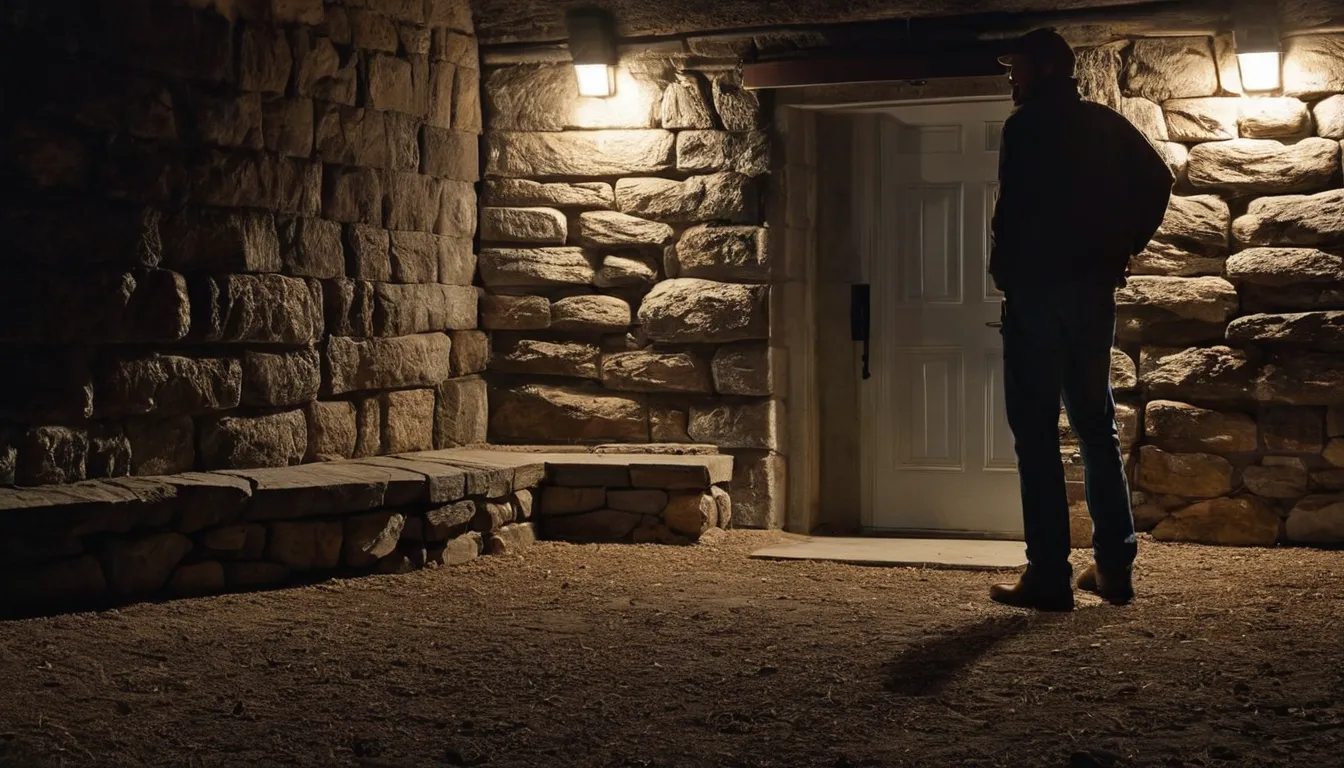 Provider inspecting a basement foundation wall in a California home